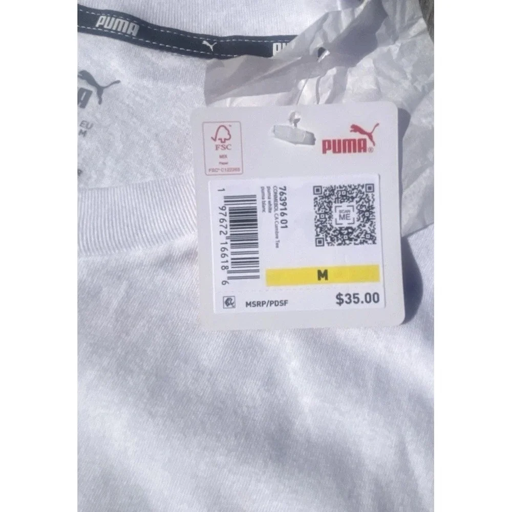 Copa America T Shirt Mens Sz Medium White USA 2024 Conmebol Puma Cumbre‎ Graphic